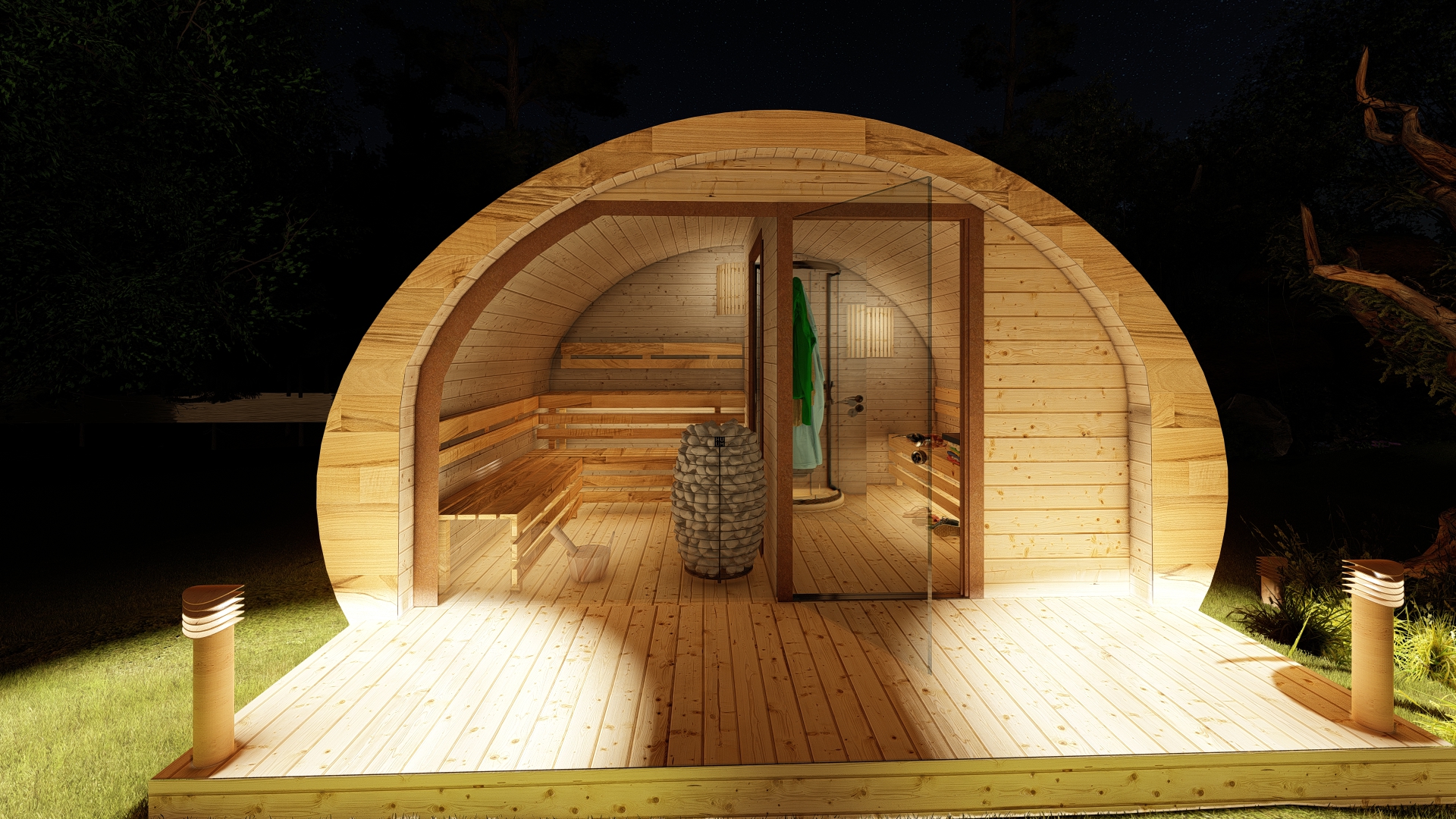 Sauna fińska, Sauna POD, sauna FLEX producent saun fińskich ocieplonych